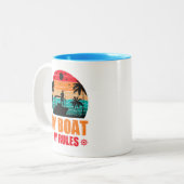 マイボートマイルール魚釣り愛好家サンセットヴィンテージ ツートーンマグカップ (正面左)