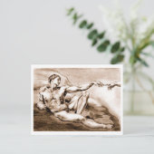 マイマイマイスケッチのミケランジェロのアダム ポストカード (スタンド正面)