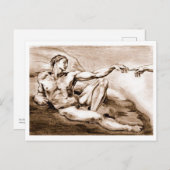 マイマイマイスケッチのミケランジェロのアダム ポストカード (正面/裏面)