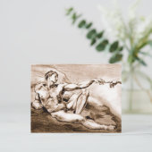 マイマイマイスケッチのミケランジェロのアダム ポストカード (スタンド正面)