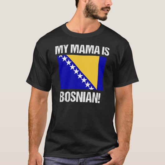 マイママはボスニア国旗ボスニアデザイン Tシャツ (正面)
