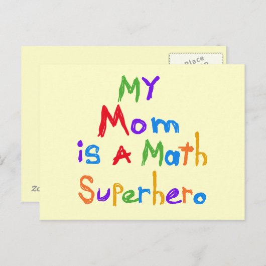 マイママ数学スーパーヒーローTシャツとギフト ポストカード (正面/裏面)