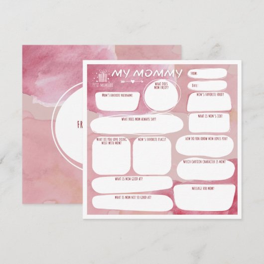 マイママ_greetingパーソナライズされたカード サンキューカード (正面/裏面)