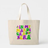 マイマルディグラスエラおもしろいフェスティバルレトロカーニバル ラージトートバッグ (裏面)