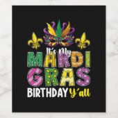 マイマルディグラ誕生日Y'allパーティーカーニバル ワインラベル (シングルラベル)