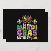 マイマルディグラ誕生日Y'allパーティーカーニバル 招待状 (正面/裏面)