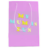 マイマームデザイン(詩の色を混ぜ淡い色のた) ミディアムペーパーバッグ (正面)