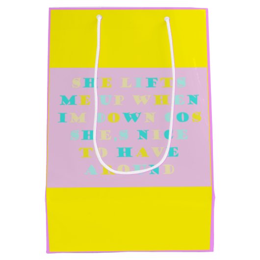 マイマームデザイン(詩の色を混ぜ淡い色のた) ミディアムペーパーバッグ (裏面)