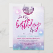 マイミュージック誕生日エラパープル&ブルーミュージック誕生日 招待状 (正面)
