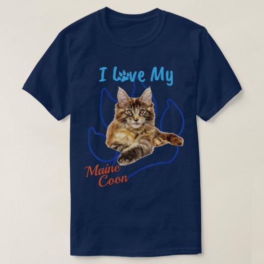 マイメイーンクーン最高の猫好きポーププリント大好き Tシャツ (デザイン正面)