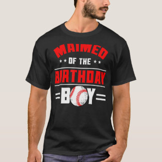 マイメオオブ誕生日ボーイベースボールテーマファミリーB Tシャツ