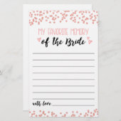 マイメモリお気に入りのブライダルシャワーまたはHenパーティーゲーム (正面/裏面)