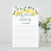 マイメモリお気に入りのレモンブライダルシャワーカード (スタンド正面)