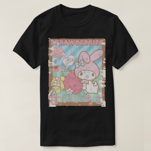 マイメロディーストロベリーピッキングストロベリーファームシュエ Tシャツ (デザイン正面)