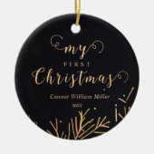 マイモダンエレガント初めてのクリスマスベビーホリデイ セラミックオーナメント (正面)