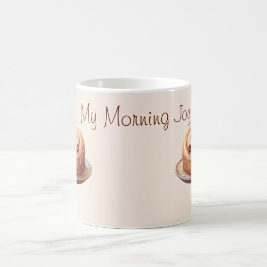 マイモーニングジョイパーソナライズされたシナモン転がキュイネス コーヒーマグカップ (中央)