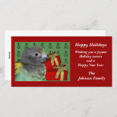 マイヤスオウム動物クリスマスホリデーカード シーズンカード (正面/裏面)