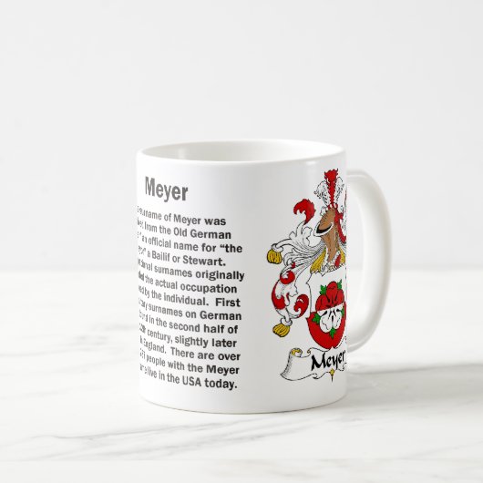 マイヤーの家紋のマグ コーヒーマグカップ (正面右)