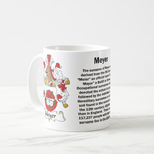 マイヤーの家紋のマグ コーヒーマグカップ (正面左)