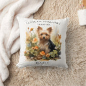 マイヨークシャーテリアードッグフローラポートレート クッション (ブランケット)