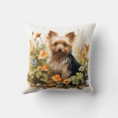 マイヨークシャーテリアードッグフローラポートレート クッション (裏面)