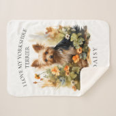 マイヨークシャーテリアードッグフローラポートレート シェルパブランケット (正面(横))