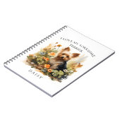 マイヨークシャーテリアードッグフローラポートレート ノートブック (左側)