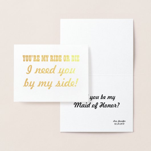 マイライドまたはダイス | 花嫁おもしろいのメイドまたはメイド・オブ・オーナー（花嫁付き添い人） 箔カード (ディスプレー)