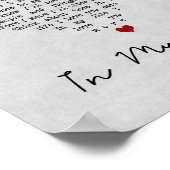 マイライフグレーハートソングリリックウォールアートプリント ポスター (角)