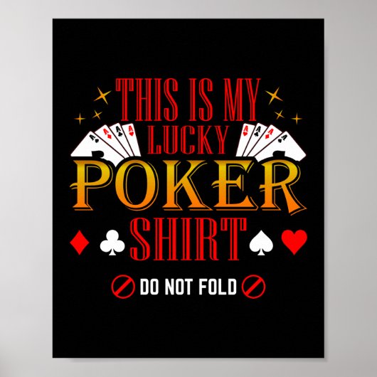 マイラッキーシャツトランプのポーカートランプのポーカーカジノ ポスター (正面)