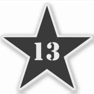マイラッキーナンバースター – 13番(黒) シール