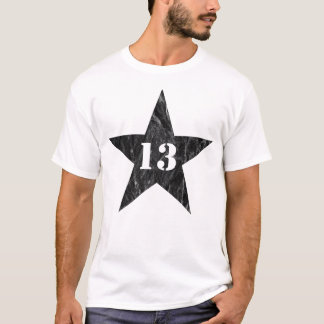マイラッキーナンバースター – Number 13 - (ヴィンテージ黒) Tシャツ