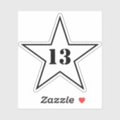 マイラッキーナンバースター – Number 13 - v2 （白） シール (シート)
