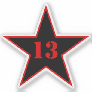 マイラッキーナンバースター – Number 13 - v2 (黒) シール