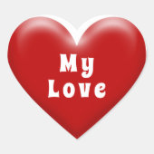 マイラブ赤いハート ハートシール (正面)
