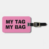 マイラベルマイバッグ |女性おもしろい向けピンクラゲージラベル ラゲッジタグ (正面横)