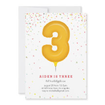 マイラーバルーンメリメント誕生日招待状