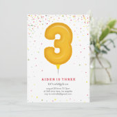 マイラーバルーンメリメント誕生日招待状 招待状 (スタンド正面)