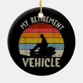 マイリタイアビークル芝刈り機レトロ セラミックオーナメント (裏面)