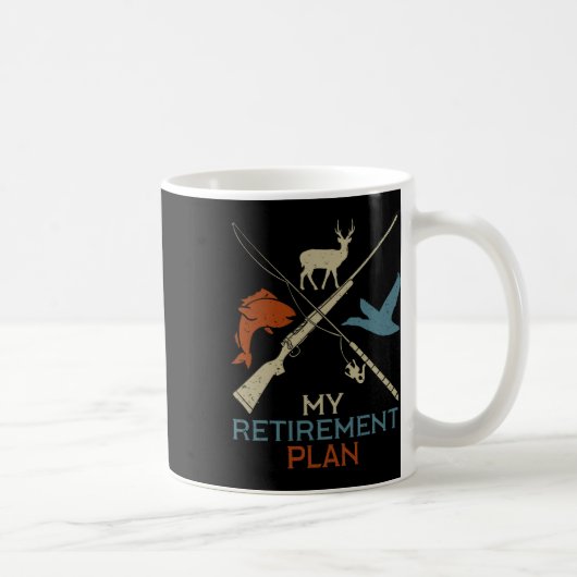 マイリタイアプラン狩り魚釣りハンターグランドファット コーヒーマグカップ (右)