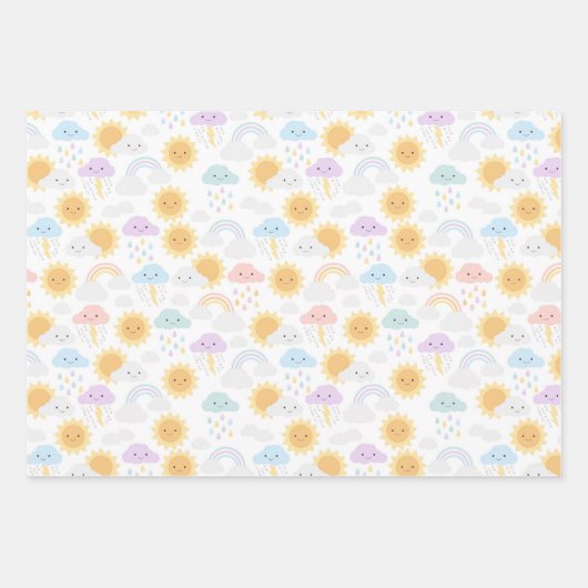 マイリトルサンシャインレインボーズ&クラウドパーティーラップ ラッピングペーパーシート (正面)