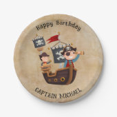 マイリトルパイレーツ誕生日テーマ ペーパープレート (正面)