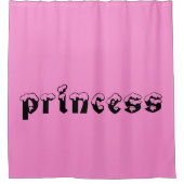 マイリトルプリンセスホームガーリーベビーピンクバス文字 シャワーカーテン (正面)