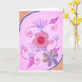 マイリトルプリンセス:ベビーピンクベクトル感動的 カード (黄色い花)