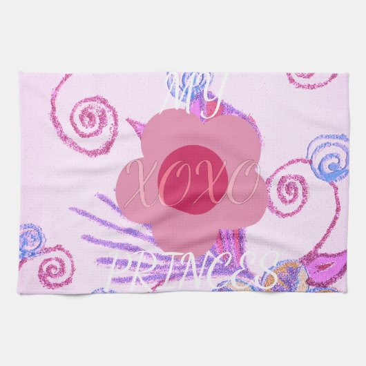 マイリトルプリンセス:ベビーピンクベクトル感動的 キッチンタオル (横)