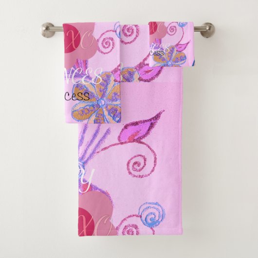 マイリトルプリンセス:ベビーピンクベクトル感動的 バスタオルセット (インサイチュ)