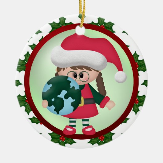 マイルのクリスマスのオーナメントを渡って セラミックオーナメント (正面)