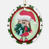 マイルのクリスマスのオーナメントを渡って セラミックオーナメント (左)