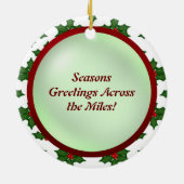 マイルのクリスマスのオーナメントを渡って セラミックオーナメント (裏面)