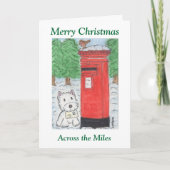 マイルのクリスマスカードを渡るWestie シーズンカード (正面)